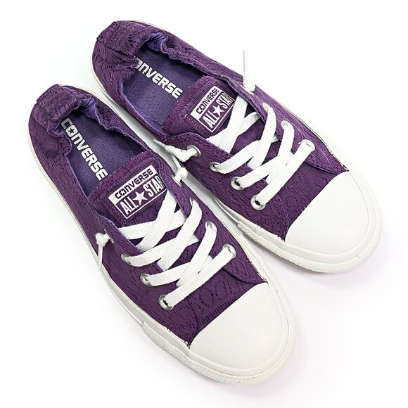 Converse Women's Chuck Taylor All Star Shoreline Slip On Sneaker Purple Lace 8 - Picture 6 of 8